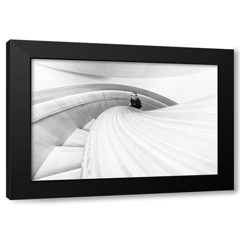 Stairs 8 Black Modern Wood Framed Art Print with Double Matting by Zhou, Steven