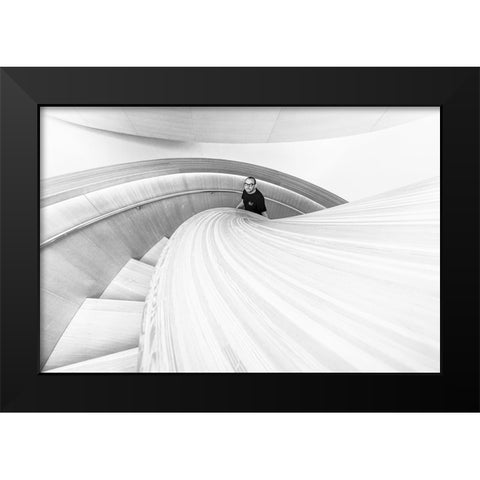 Stairs 8 Black Modern Wood Framed Art Print by Zhou, Steven