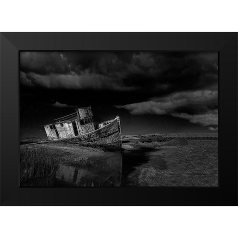 Shipwreck Black Modern Wood Framed Art Print by Zeng, Jiahong