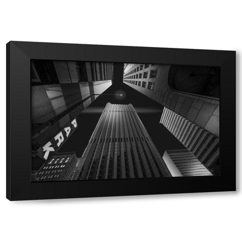 Skyscrapers-3 Black Modern Wood Framed Art Print by Zeng, Jiahong
