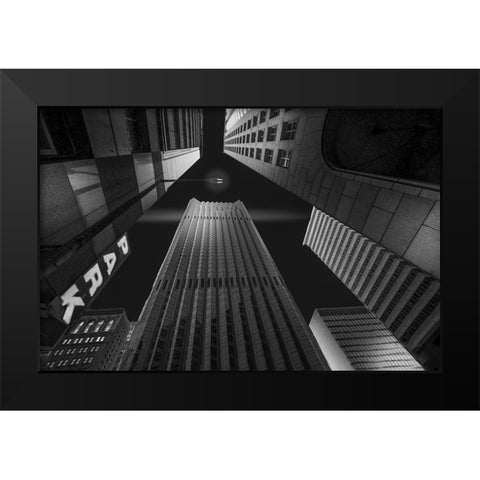 Skyscrapers-3 Black Modern Wood Framed Art Print by Zeng, Jiahong