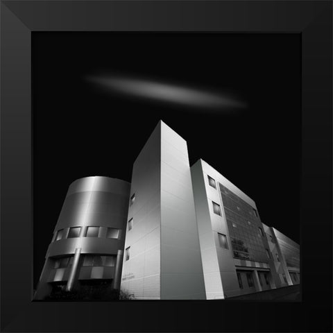 Engineering Building Black Modern Wood Framed Art Print by Chen, Chuan