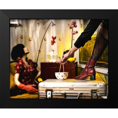Sushi-Factory Black Modern Wood Framed Art Print by Ambra