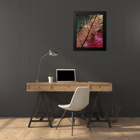 Glass Leaf Black Modern Wood Framed Art Print by Lesica, Ivan