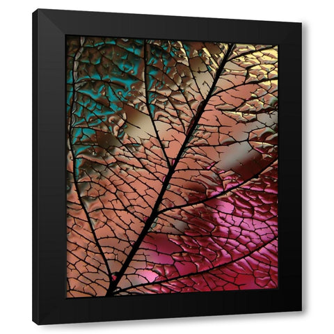 Glass Leaf Black Modern Wood Framed Art Print by Lesica, Ivan