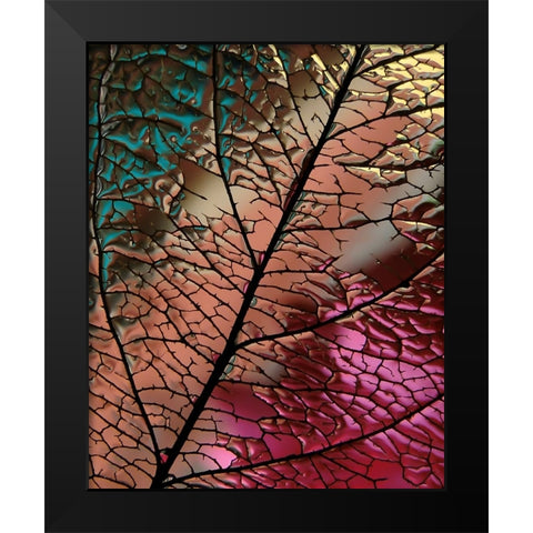 Glass Leaf Black Modern Wood Framed Art Print by Lesica, Ivan