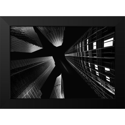 Salesforce Park Black Modern Wood Framed Art Print by Zeng, Jiahong