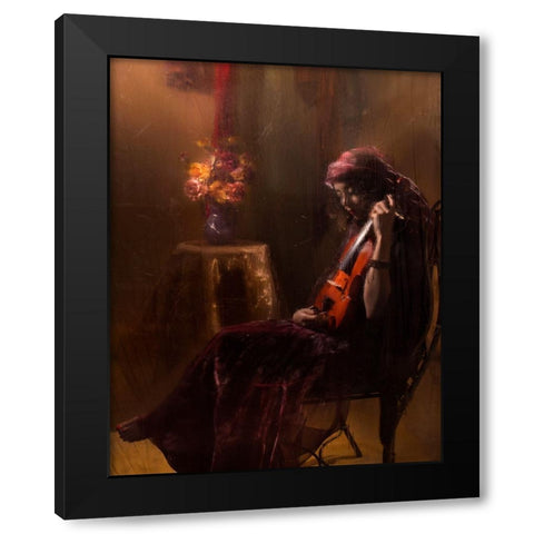 Musician Black Modern Wood Framed Art Print with Double Matting by Marjanmashhadi