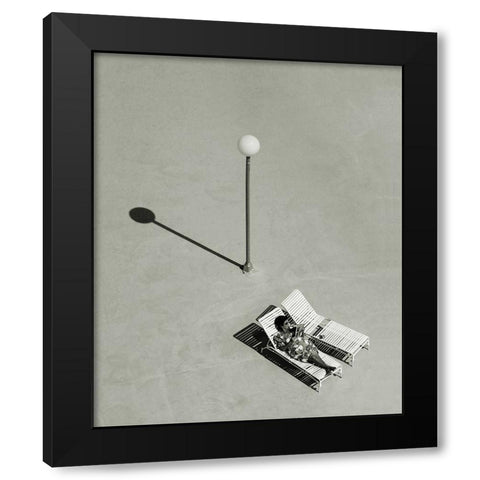 10 A.M. Black Modern Wood Framed Art Print with Double Matting by Strelok