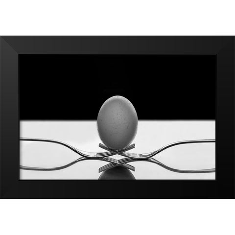The egg Black Modern Wood Framed Art Print by Toniolo, Giorgio