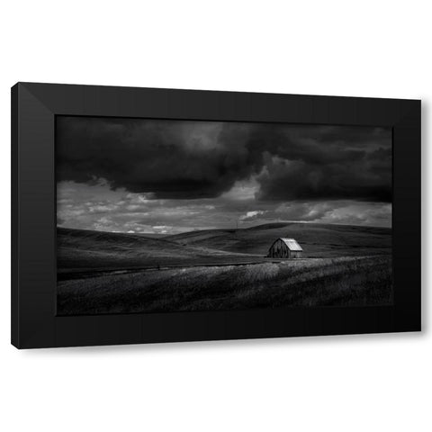 Rusty Hut Black Modern Wood Framed Art Print with Double Matting by Huang, Lily