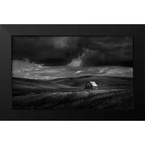 Rusty Hut Black Modern Wood Framed Art Print by Huang, Lily