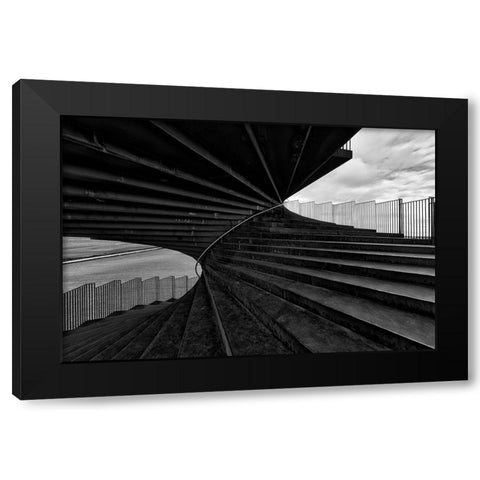 Connecting soil an sky Black Modern Wood Framed Art Print with Double Matting by Klesse, Andreas