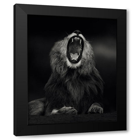 Yawning Black Modern Wood Framed Art Print with Double Matting by Sobhi, Ahmed