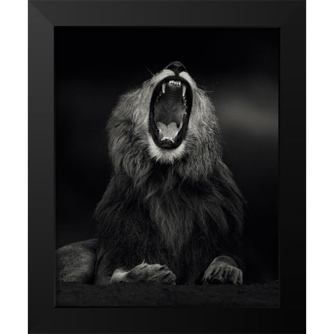 Yawning Black Modern Wood Framed Art Print by Sobhi, Ahmed