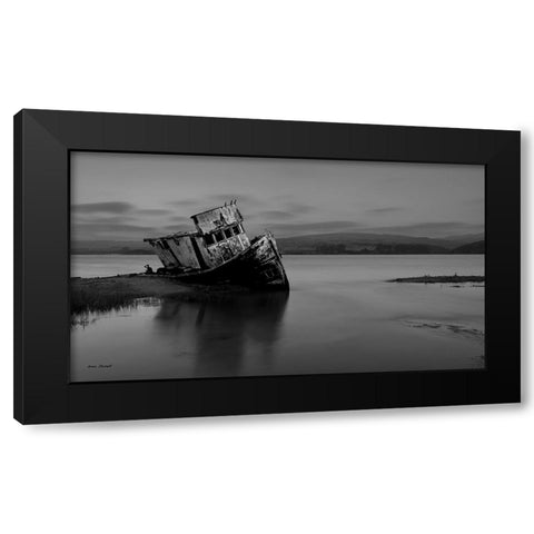 An Old Ship Black Modern Wood Framed Art Print with Double Matting by Zhang, Annie
