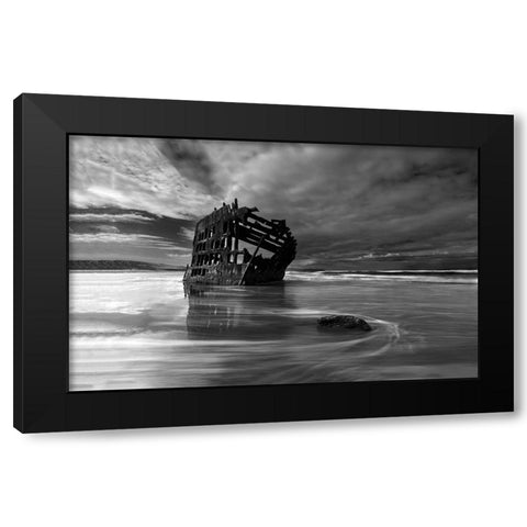 The Flowing Years Black Modern Wood Framed Art Print with Double Matting by Shi, Mei