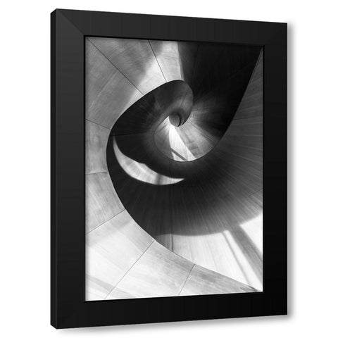 Stairs 10 Black Modern Wood Framed Art Print by Zhou, Steven