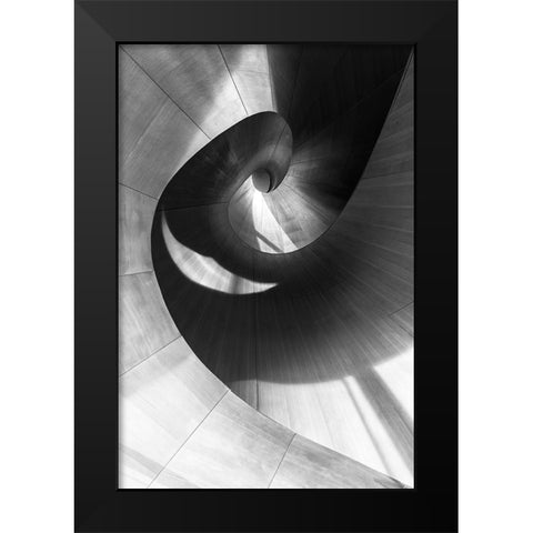 Stairs 10 Black Modern Wood Framed Art Print by Zhou, Steven
