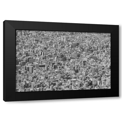 Tokyo texture Black Modern Wood Framed Art Print with Double Matting by Higa, Kengo
