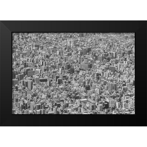Tokyo texture Black Modern Wood Framed Art Print by Higa, Kengo