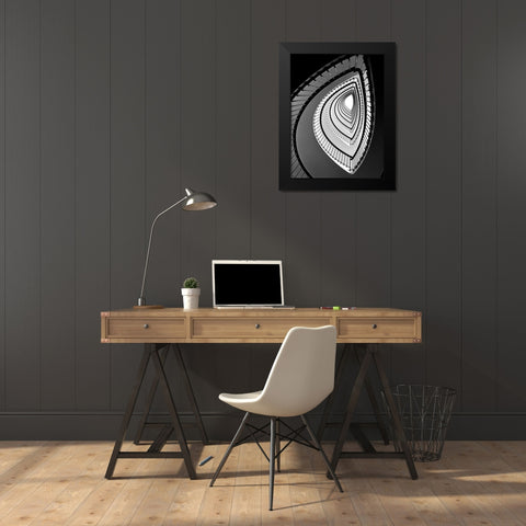 BLACK TEARS Black Modern Wood Framed Art Print by Cedron, Mabel