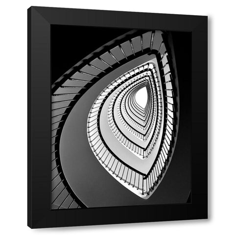 BLACK TEARS Black Modern Wood Framed Art Print with Double Matting by Cedron, Mabel