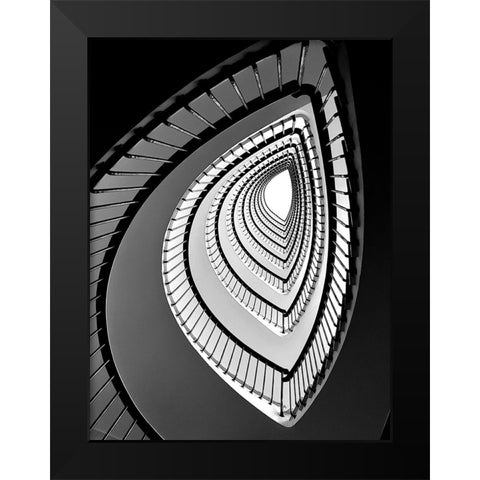 BLACK TEARS Black Modern Wood Framed Art Print by Cedron, Mabel