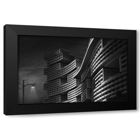 Lego - The Royal Atlantics Residences On The Palm Jumeriah In Dubai Black Modern Wood Framed Art Print with Double Matting by Mathew, Jobin