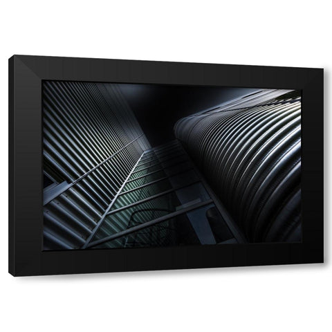 Industrial Building Black Modern Wood Framed Art Print with Double Matting by Ruckert, Stephan