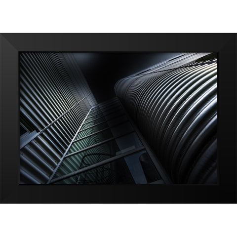 Industrial Building Black Modern Wood Framed Art Print by Ruckert, Stephan