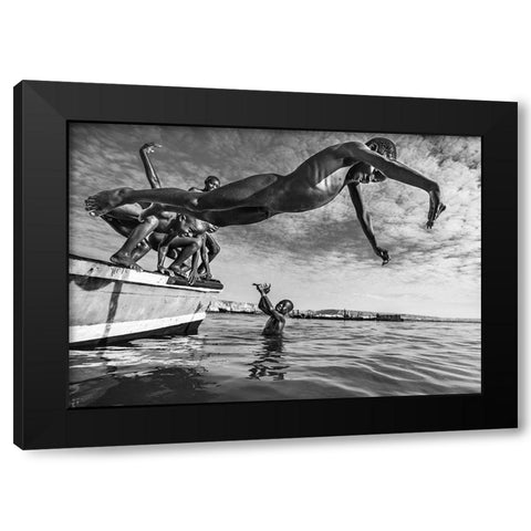 The freedom of nudity Black Modern Wood Framed Art Print by Coelho, Joao