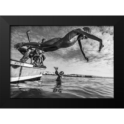 The freedom of nudity Black Modern Wood Framed Art Print by Coelho, Joao