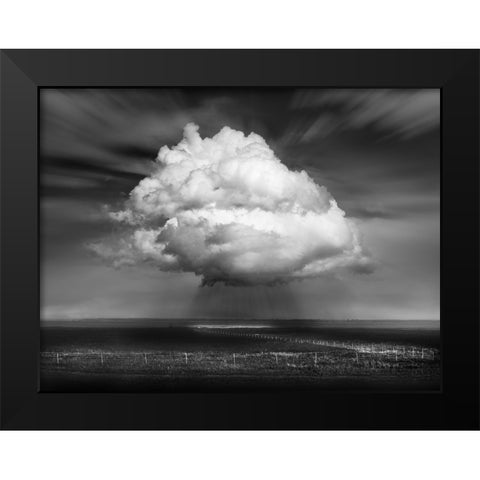 Landscape With Cloud Black Modern Wood Framed Art Print by Winkler, Jens
