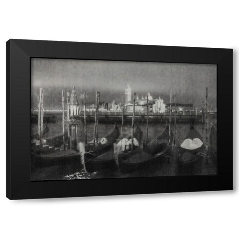 Rainy Night in Venice Black Modern Wood Framed Art Print with Double Matting by Yermoshkin, Leonid