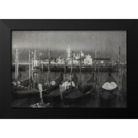 Rainy Night in Venice Black Modern Wood Framed Art Print by Yermoshkin, Leonid