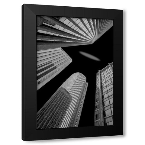 Skyscraper Black Modern Wood Framed Art Print by Mao, Yun