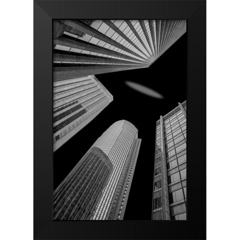Skyscraper Black Modern Wood Framed Art Print by Mao, Yun
