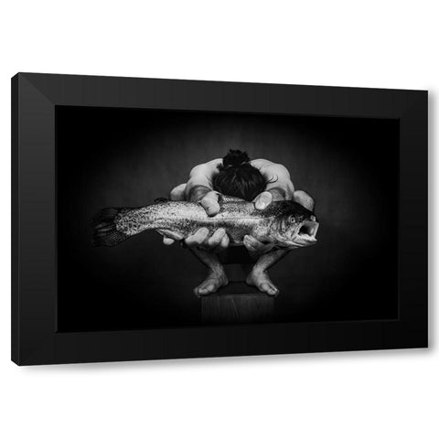 Scream Of Death/2 Black Modern Wood Framed Art Print with Double Matting by Saeidinia, Afshin