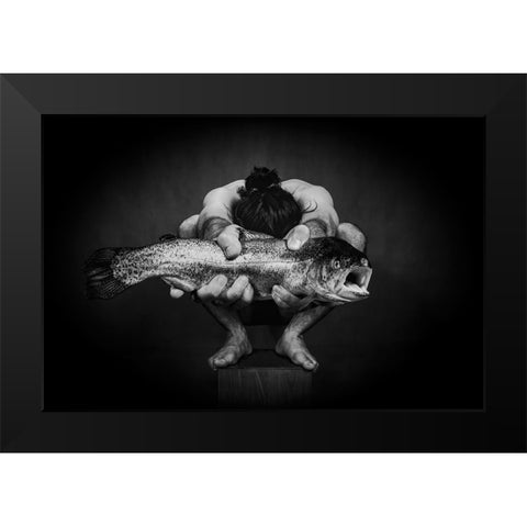 Scream Of Death/2 Black Modern Wood Framed Art Print by Saeidinia, Afshin