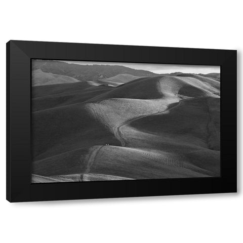 Rolling Hills Black Modern Wood Framed Art Print with Double Matting by Mao, Yun