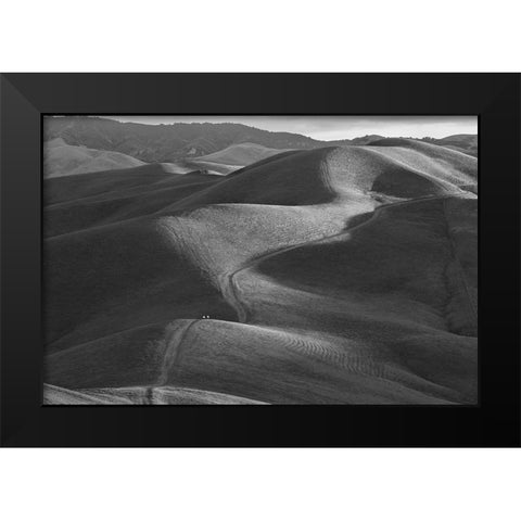 Rolling Hills Black Modern Wood Framed Art Print by Mao, Yun