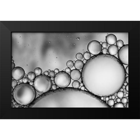 bubbles Black Modern Wood Framed Art Print by Garcia, Helena