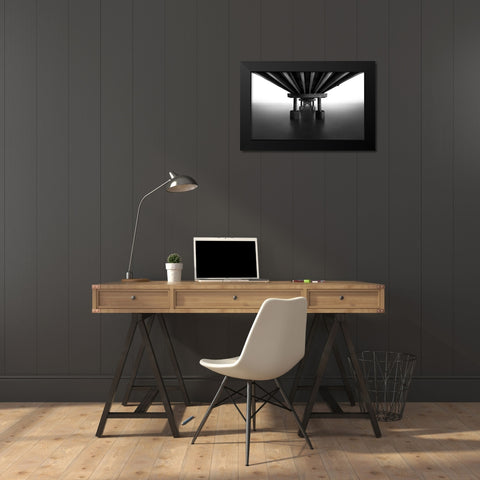 Bridge Black Modern Wood Framed Art Print by Deng, Larry