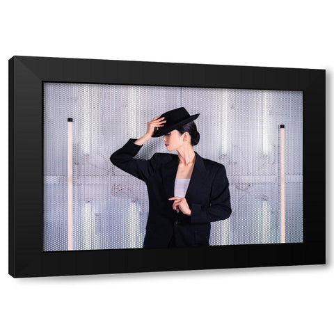 Erica Black Modern Wood Framed Art Print by Onodera, Taketoshi