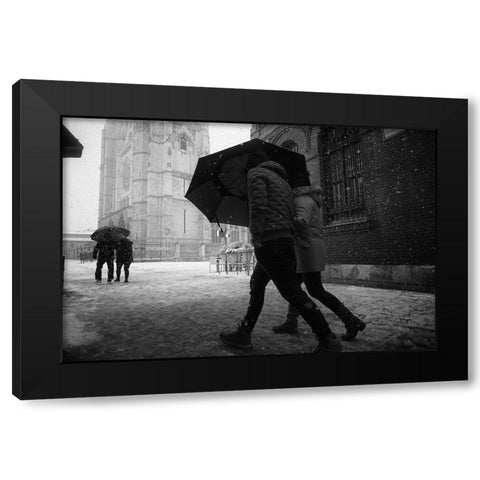 Parapet Black Modern Wood Framed Art Print by Oskarrls