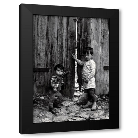 Guardian Black Modern Wood Framed Art Print by Garik