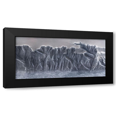 Earth Fissure Black Modern Wood Framed Art Print with Double Matting by Cui, Yuan