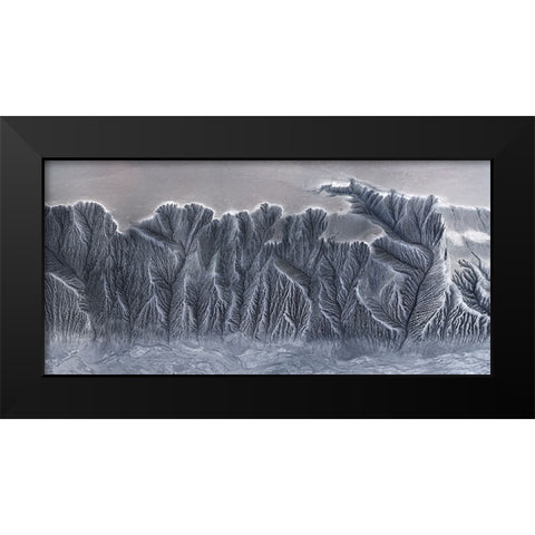 Earth Fissure Black Modern Wood Framed Art Print by Cui, Yuan