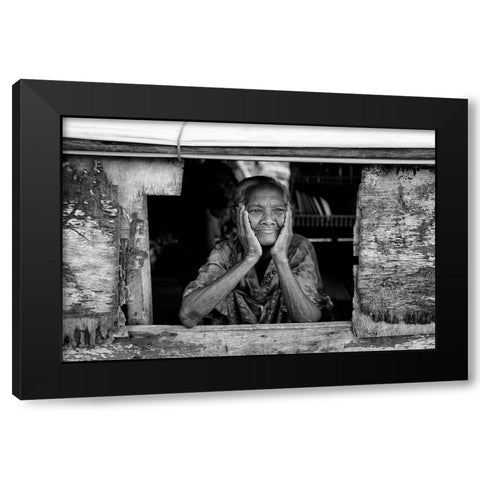 Boat Window Black Modern Wood Framed Art Print with Double Matting by Long, Kieron
